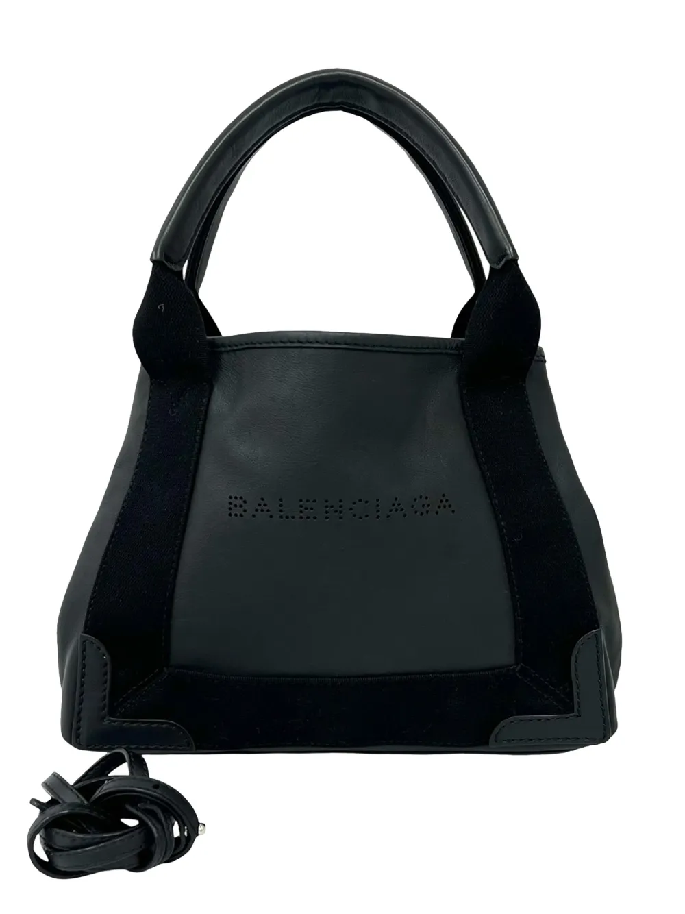 Balenciaga Pre-Owned Borsa tote Navy Cabas XS in pelle di vitello traforata 2010-2026 - Nero