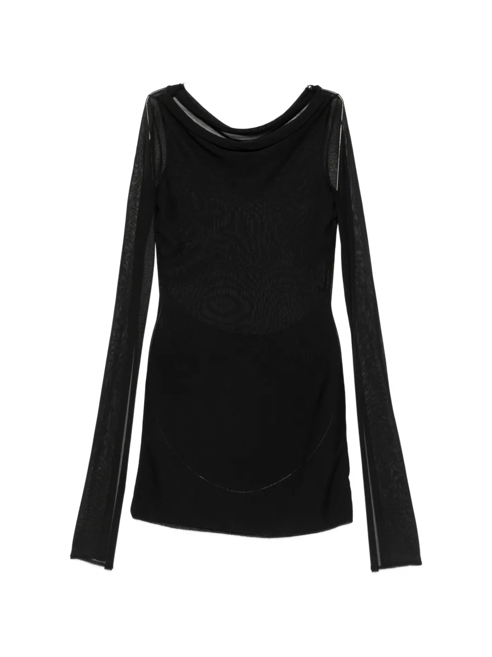 Cult Gaia split-sleeve cowl-neck mini dress - Nero