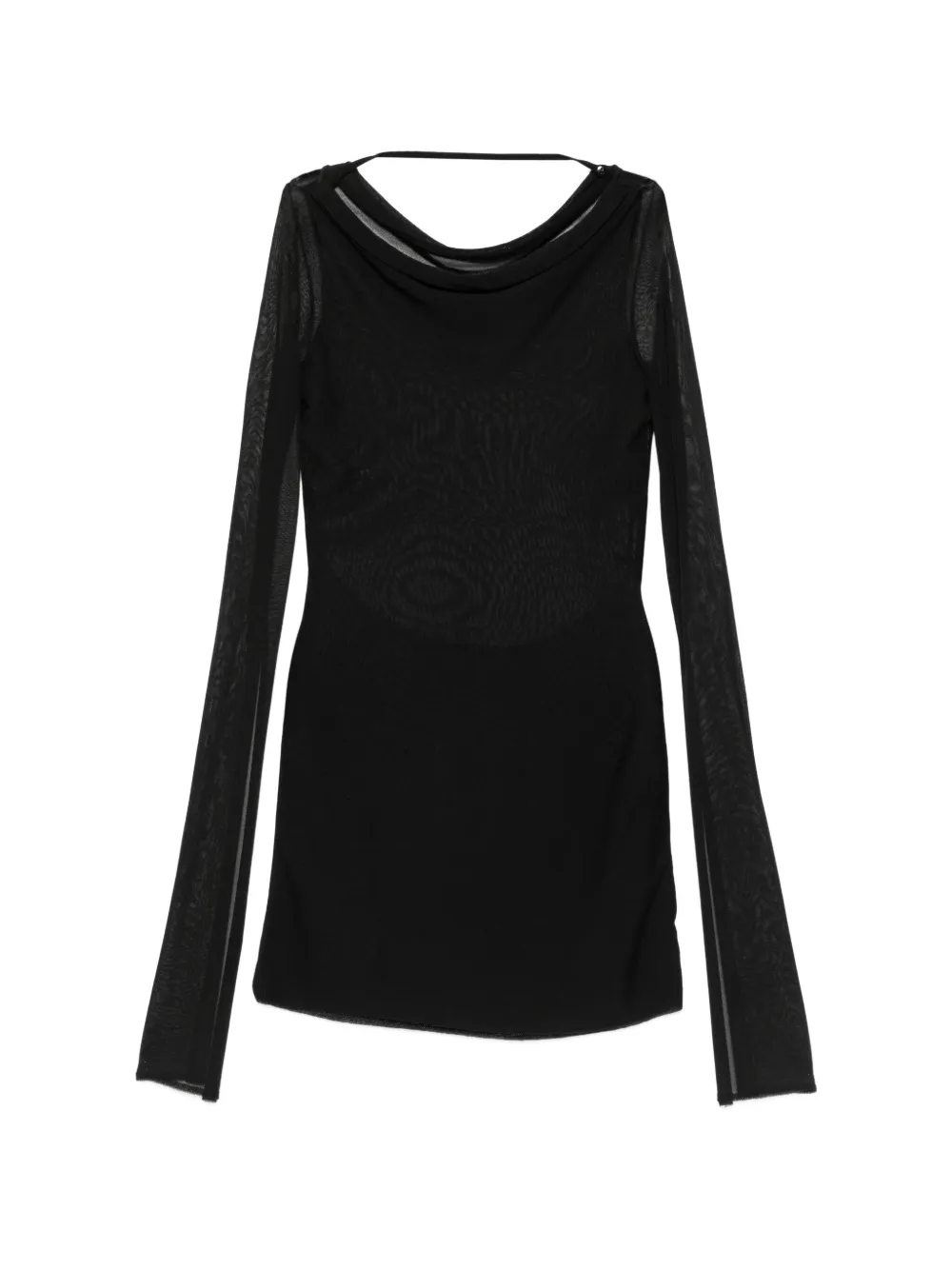 Cult Gaia split-sleeve cowl-neck mini dress - Nero