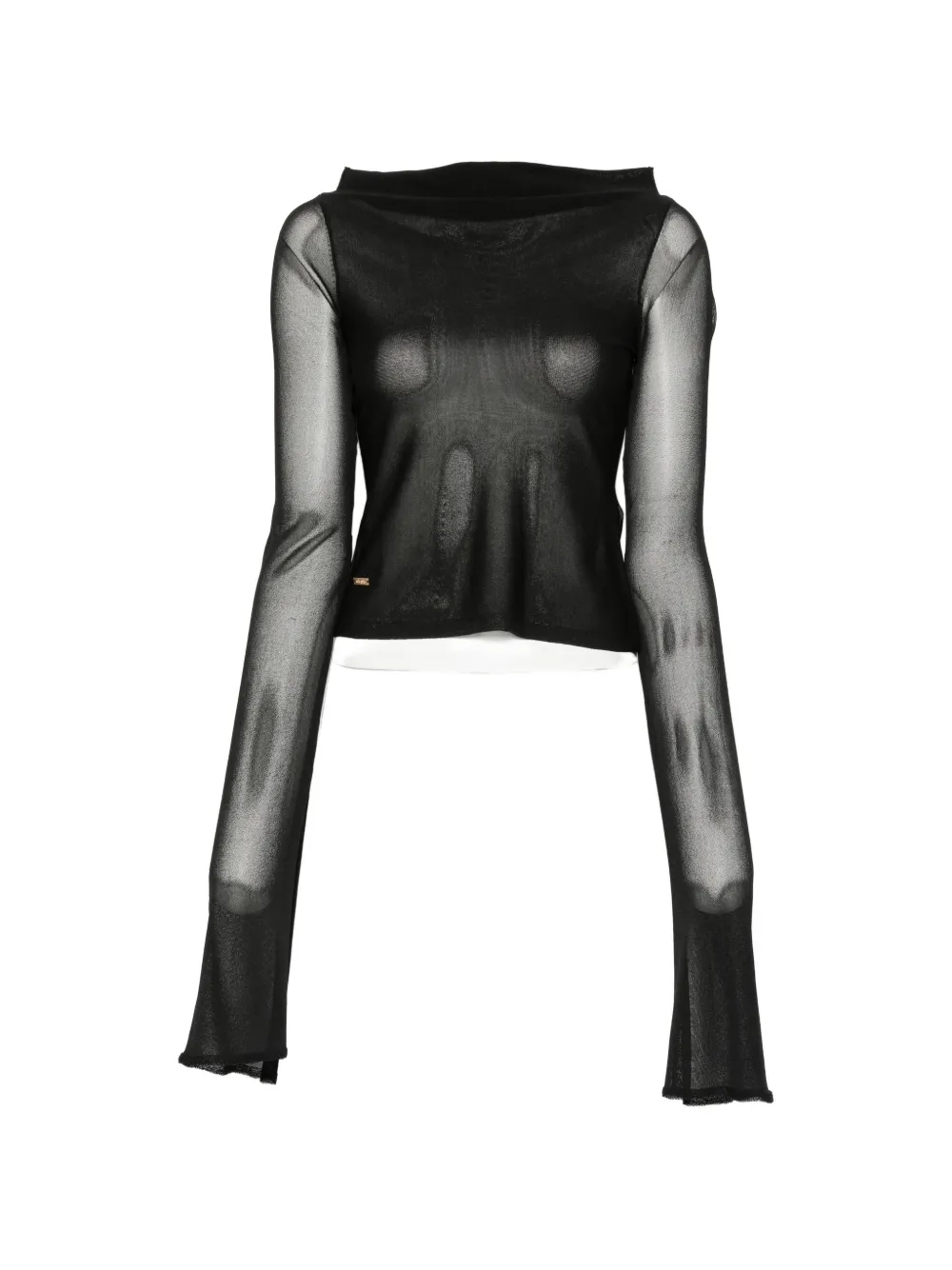 Cult Gaia Andarna split-sleeve cowl-neck top - Nero