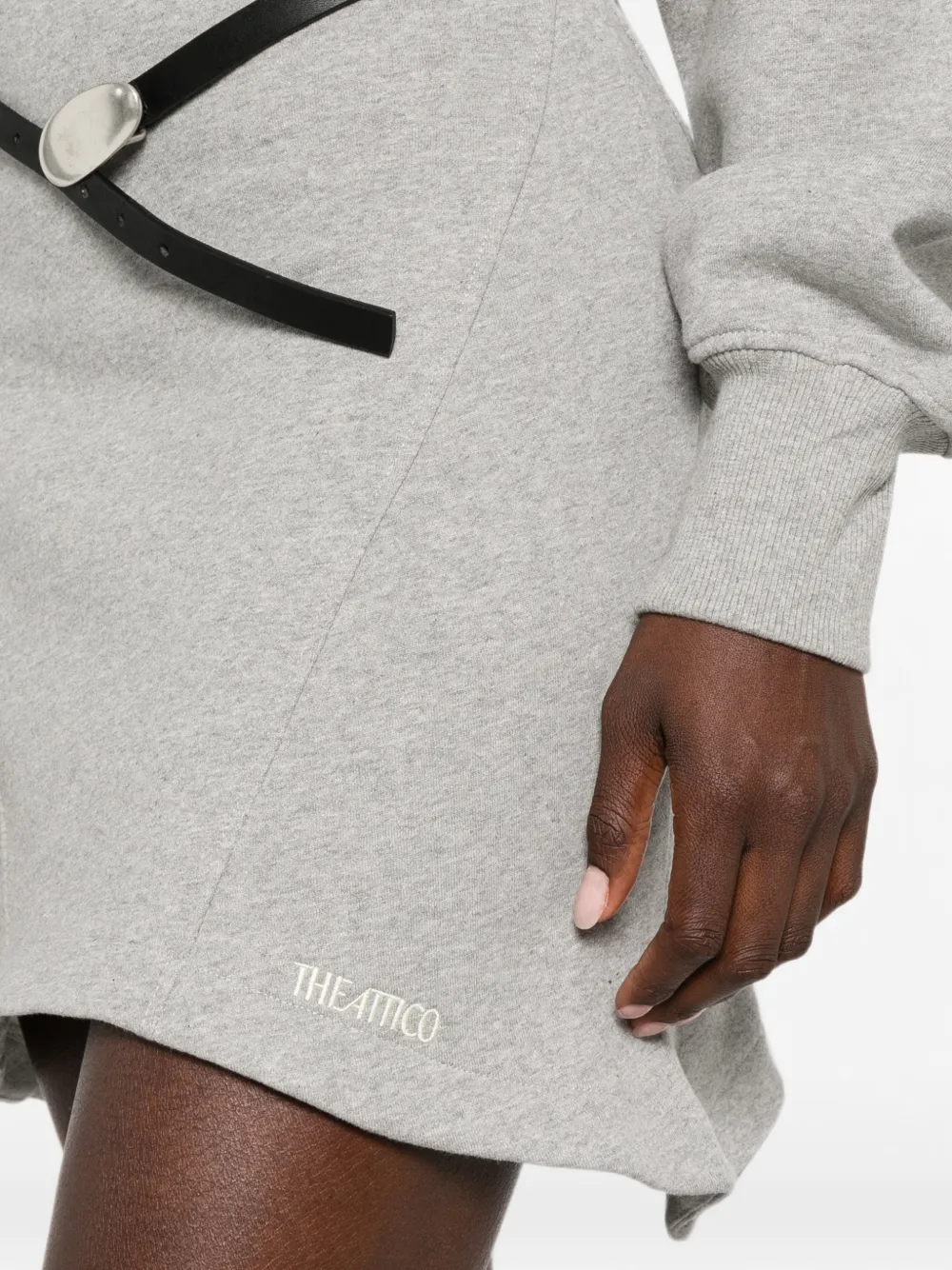 The Attico Mini-jurk met ballonmouwen en uitgesneden details Grijs
