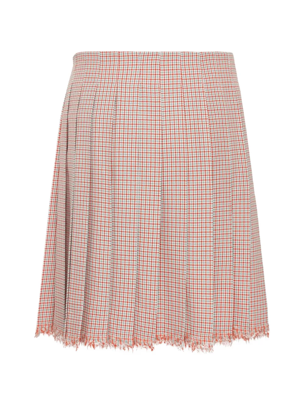 Jil Sander Wikkel mini-plooirok met pied-de-poule print Rood