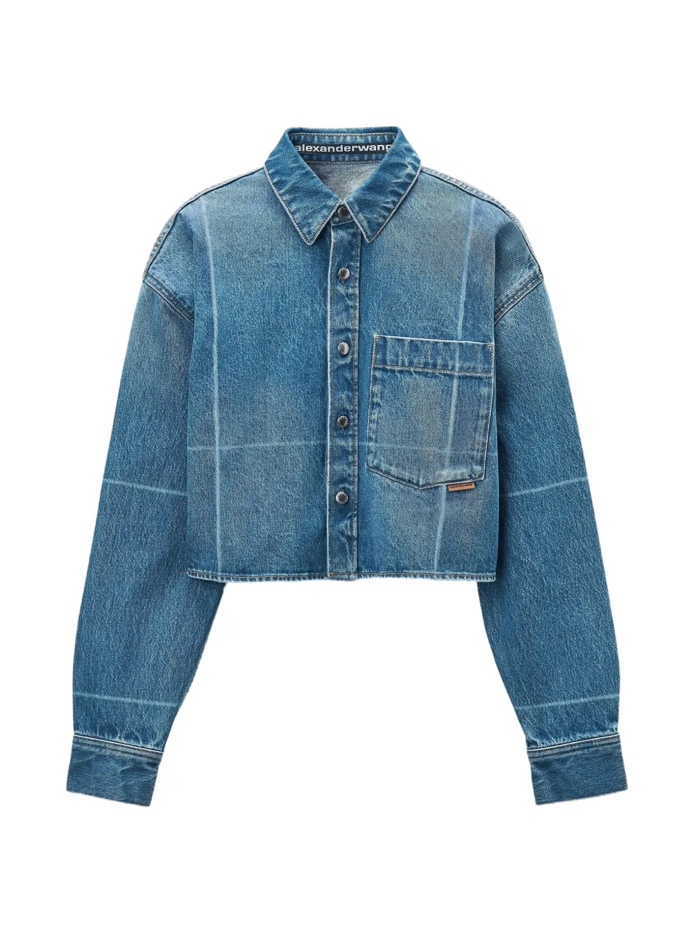 Alexander Wang cropped button-down shirt - Blue