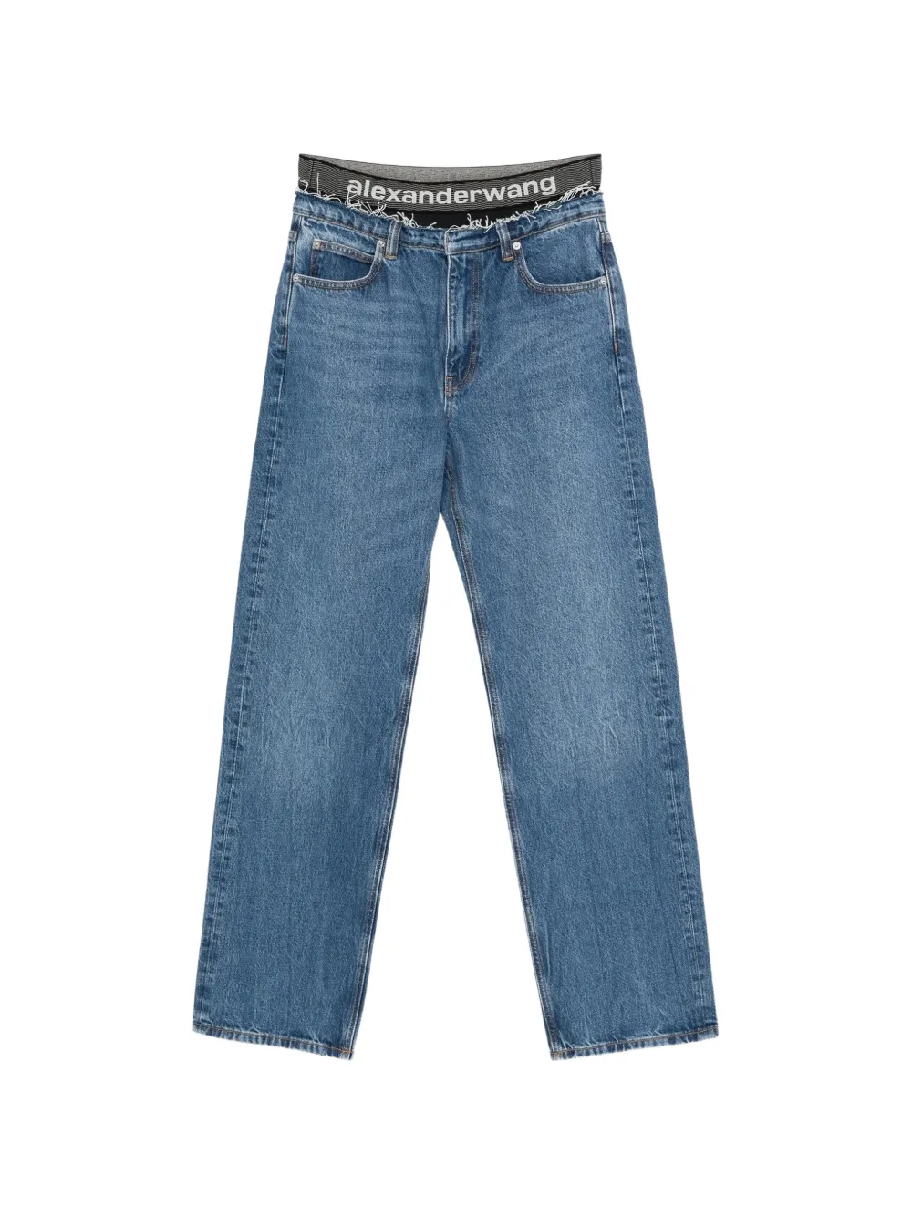 Alexander Wang Ez logo-waistband jeans - Blu