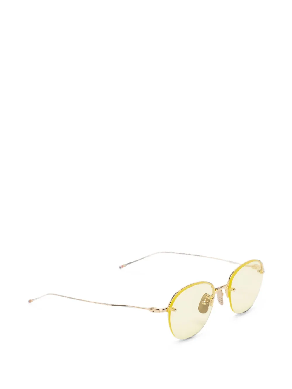 Thom Browne Eyewear Zonnebril met semi-randloos ovalen montuur Goud