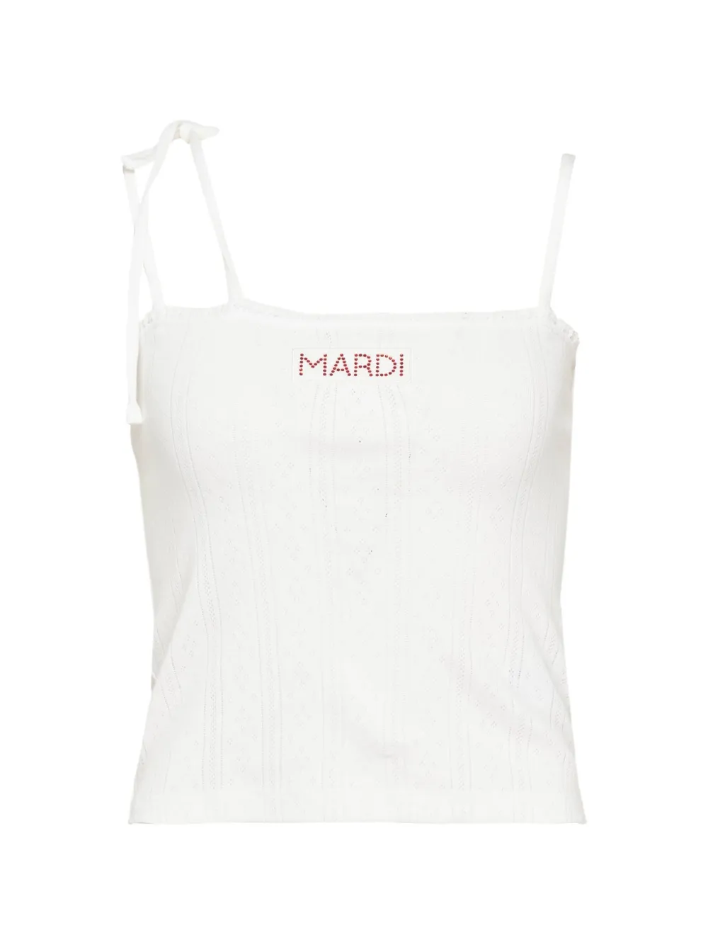 Mardi Mercredi eyelet-detail ribbon sleeveless top
