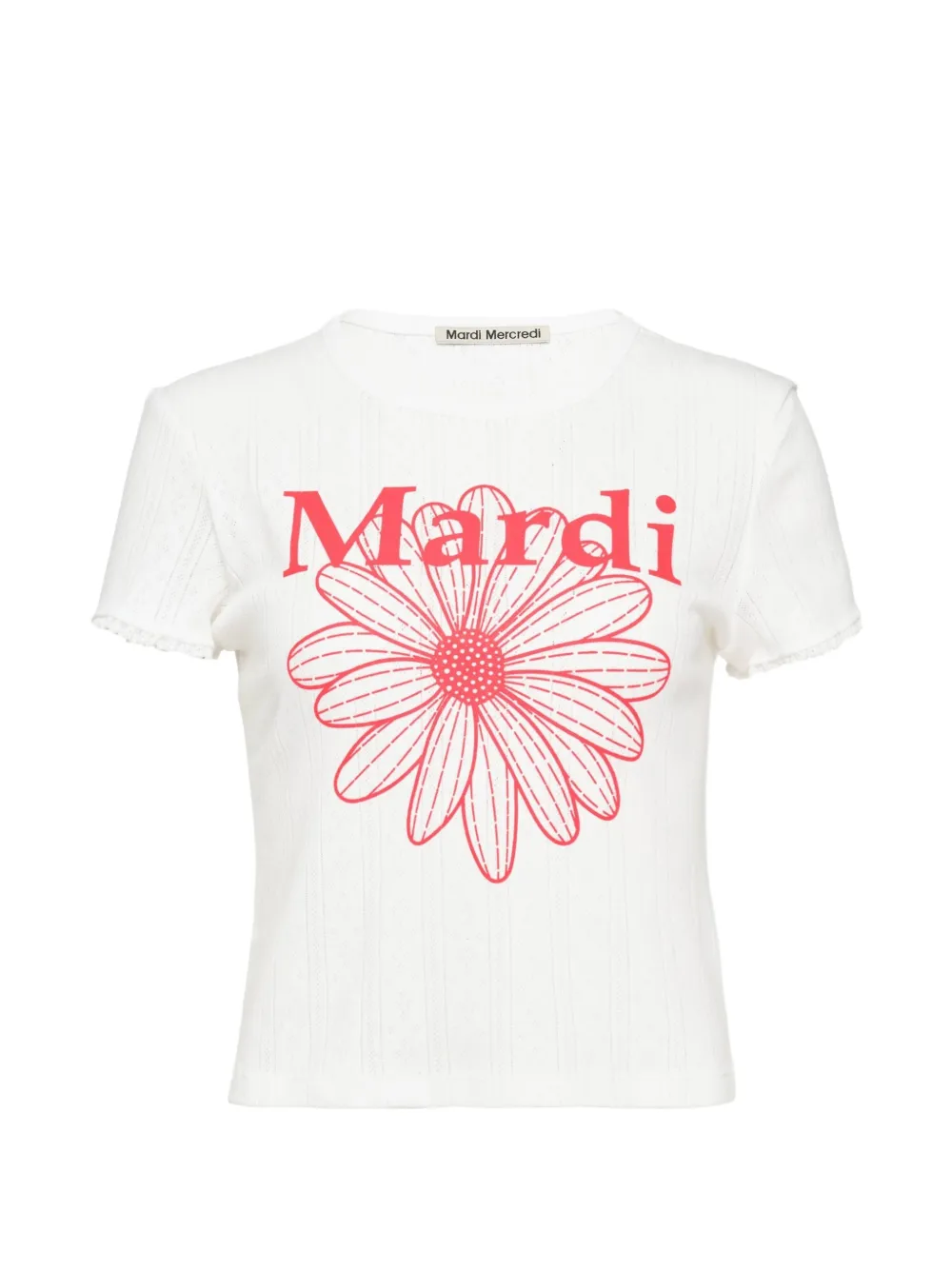 Mardi Mercredi eyelet floral-print T-shirt · One Size