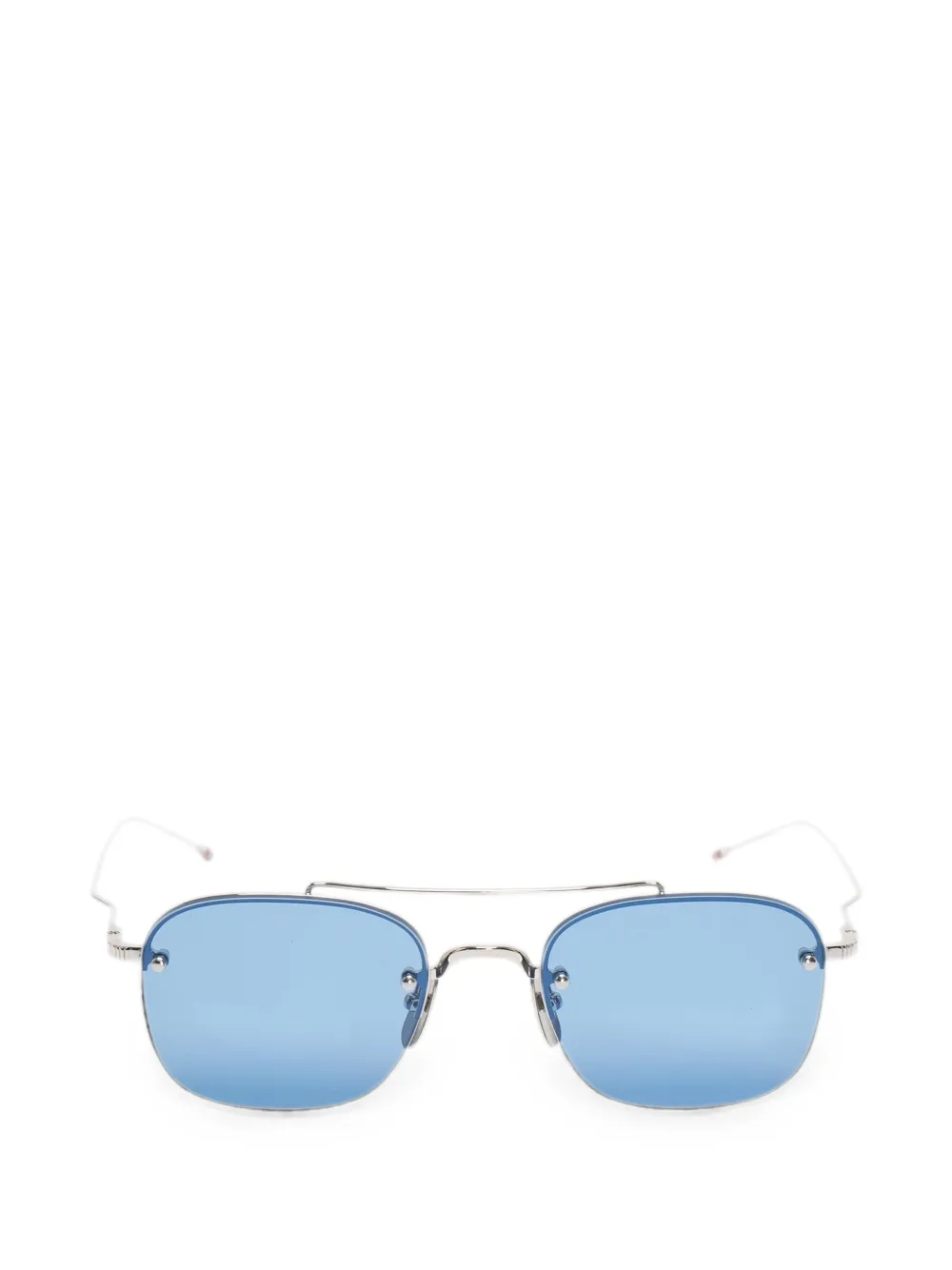 Thom Browne Eyewear semi-rimless pilot sunglasses - Argento