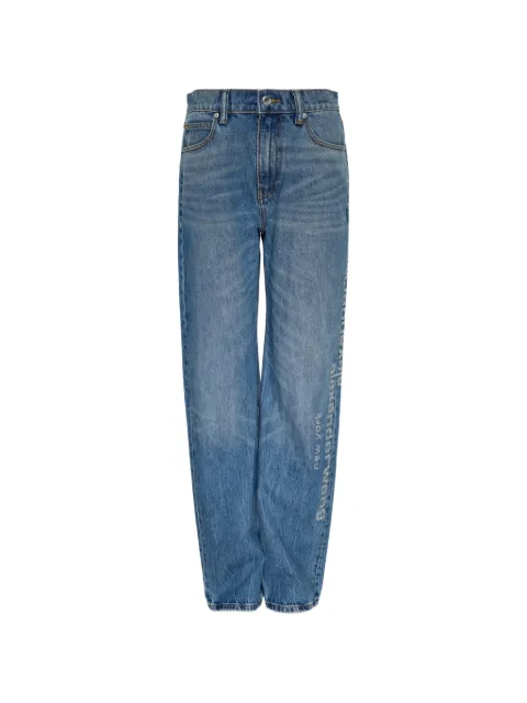 Alexander Wang crystal mirror logo Ez jeans