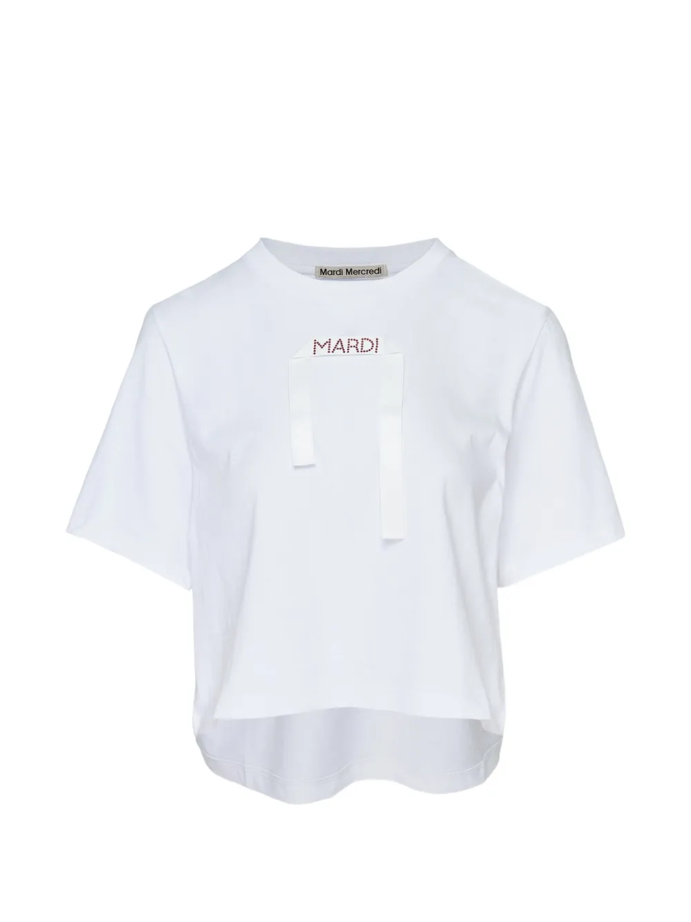 Mardi Mercredi logo-tape cropped T-shirt