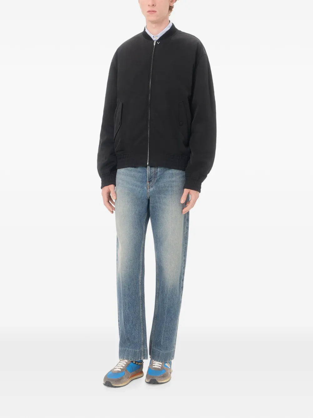 Valentino Garavani Bomberjack met elastische zoom Zwart
