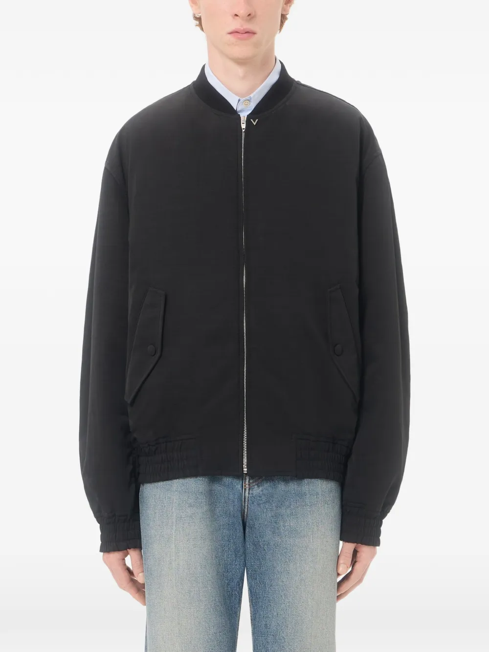 Valentino Garavani Bomberjack met elastische zoom Zwart