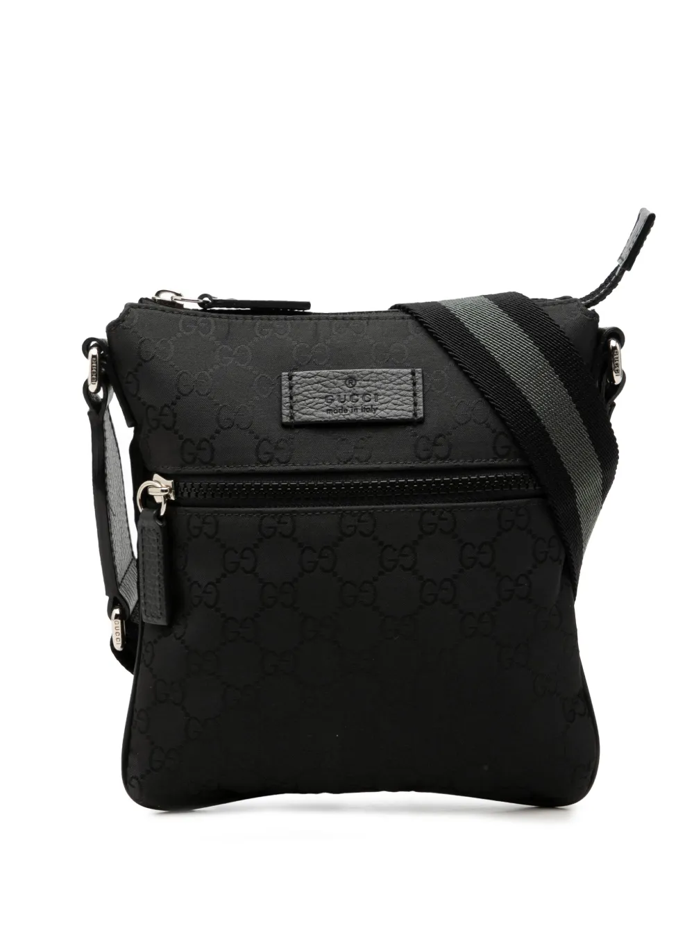 Gucci Pre-Owned Borsa a tracolla GG in nylon con decorazione Web 2000-2015 - Nero