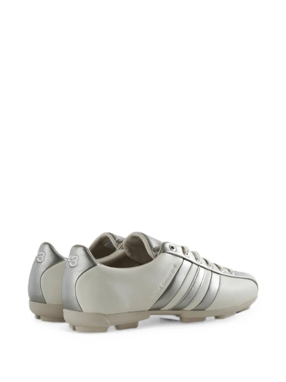 Y-3 Field logo-debossed metallic-effect sneakers Beige