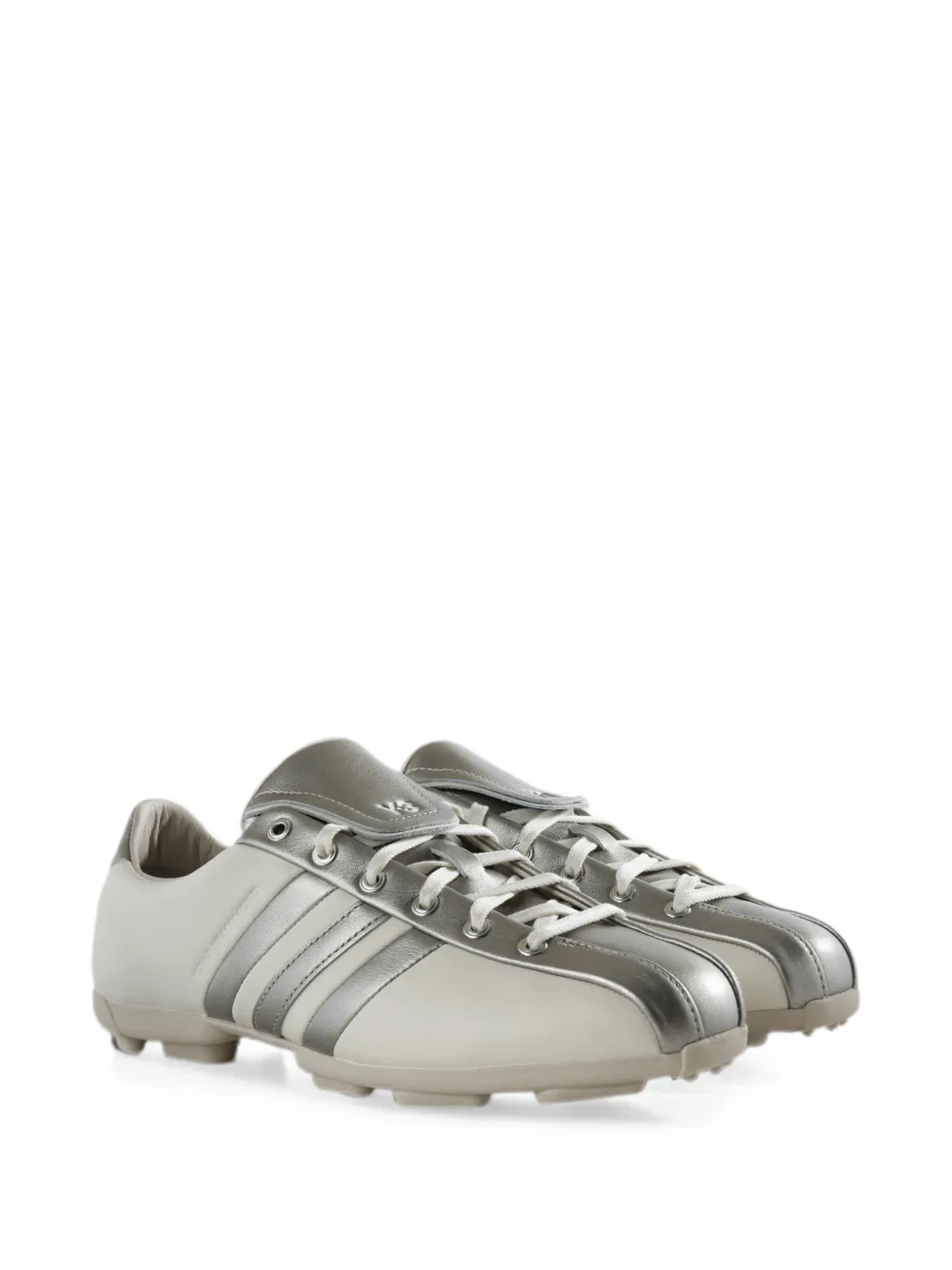 Y-3 Field logo-debossed metallic-effect sneakers Beige