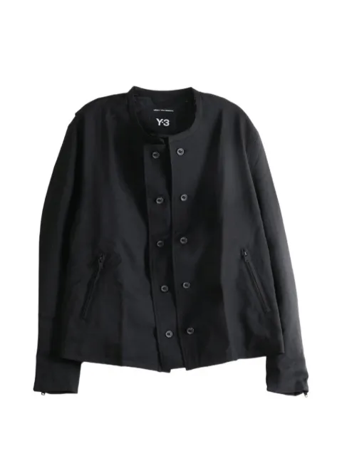Y-3 double-breasted collarless jacket