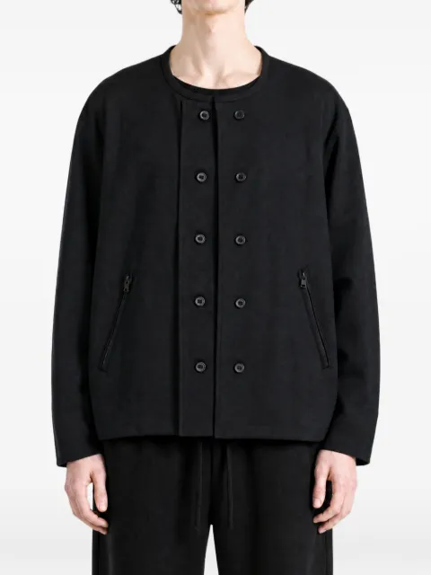 Y-3 chamarra sin cuello con doble botonadura