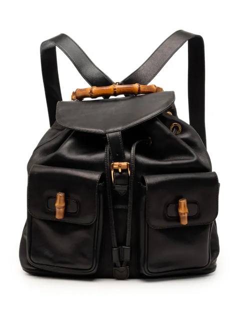Gucci Pre-Owned 20th Century Calfskin Bamboo Drawstring backpack