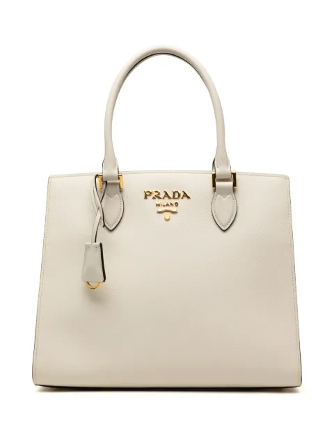 Prada Pre-Owned 2010-2026 Soft Calf Trimmed Saffiano Lux satchel