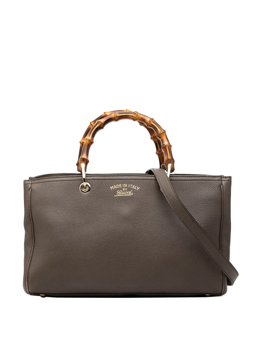 Gucci Pre-Owned Borsa shopper media in pelle di vitello e bambù 2000-2015 - Marrone