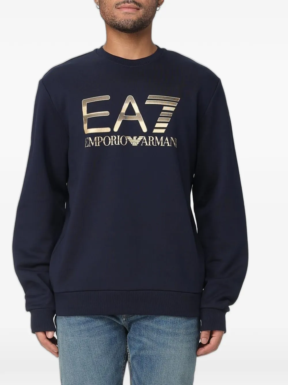 Ea7 Emporio Armani EA7 logo-print sweater - Blu