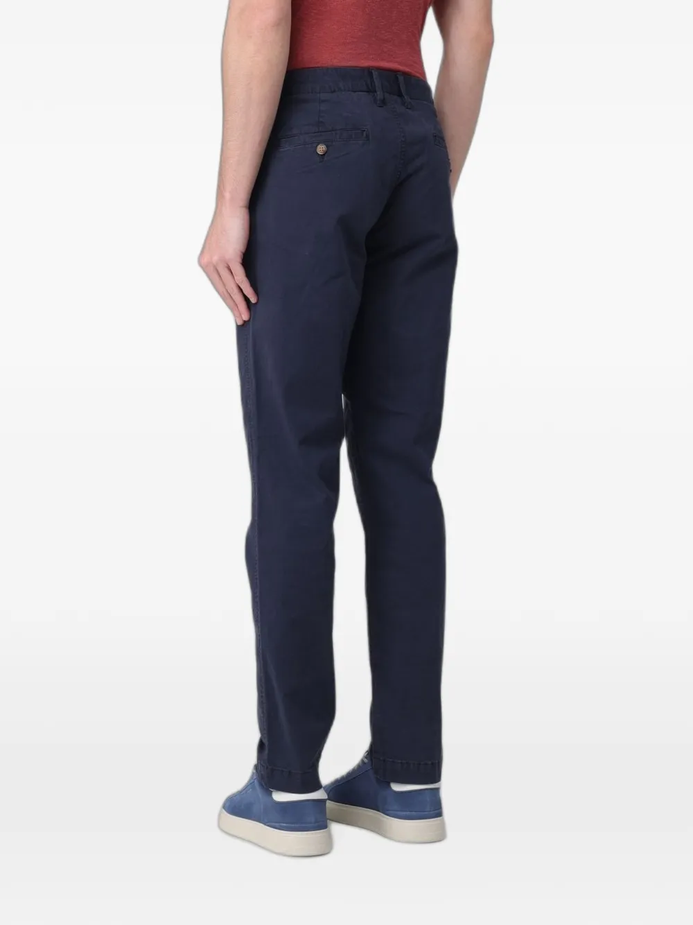 Blauer Stretch chino Blauw