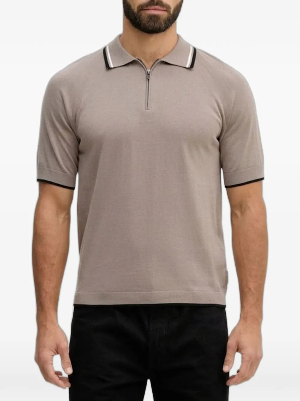 Emporio Armani zip-fastening polo shirt - Grigio