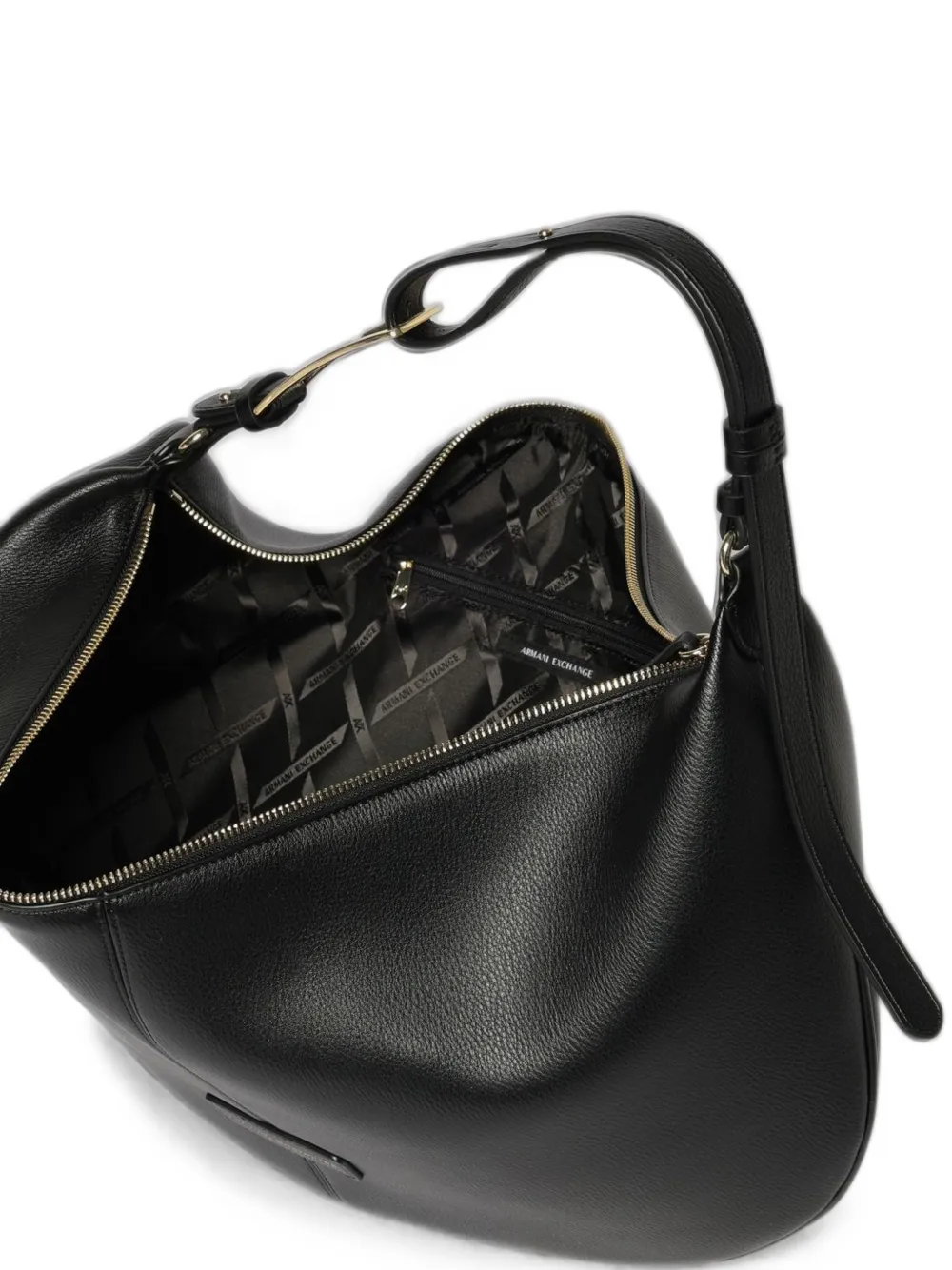Armani Exchange Schoudertas met bewerkt effect Zwart
