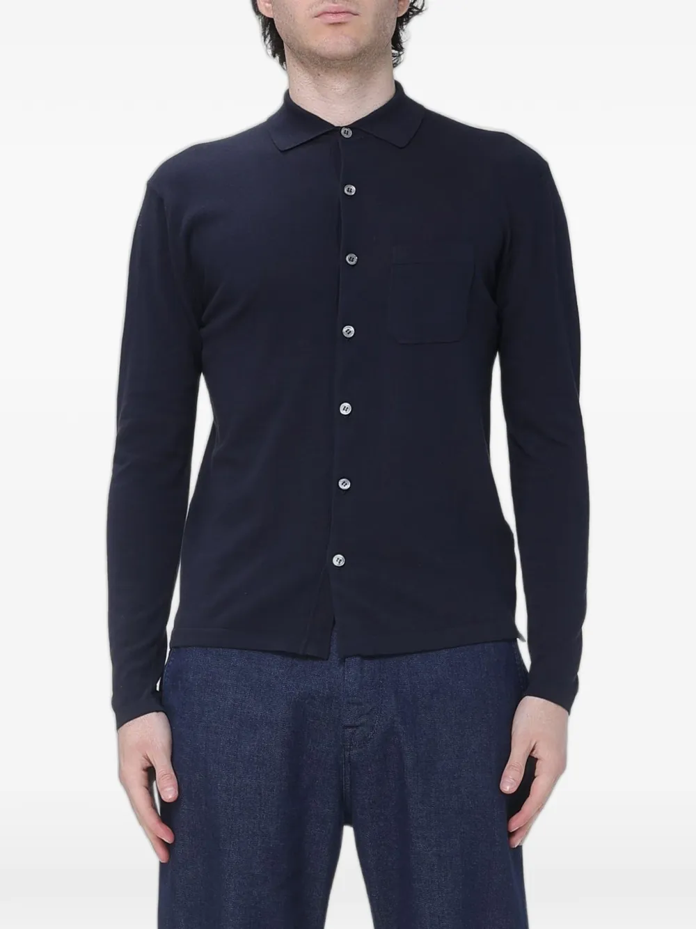 BROOKSFIELD chest-pocket button-up cardigan - Blu