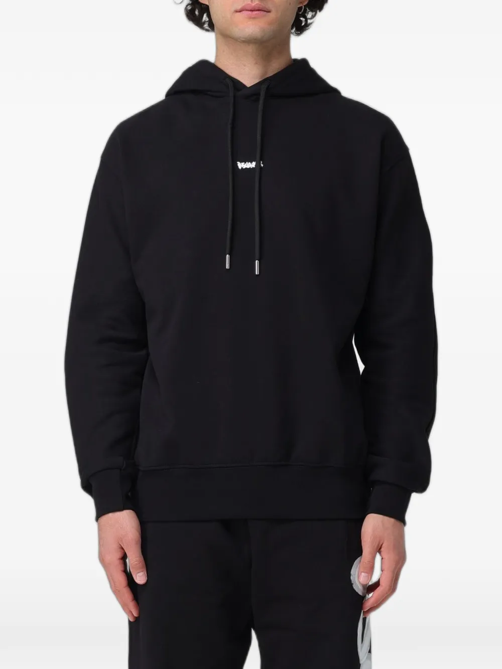 DISCLAIMER logo-print dropped-shoulder hoodie - Nero