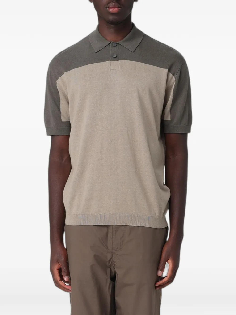 Emporio Armani jacquard-knit polo shirt - Toni neutri