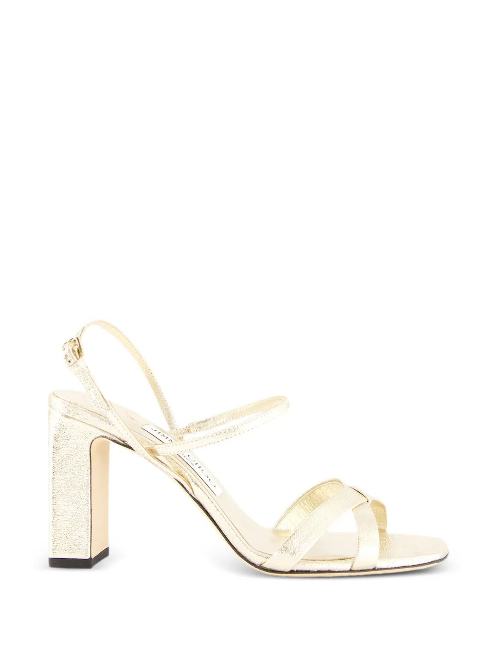 Jimmy Choo Elsy block-heel 85 brilliance-fabric sandals - Oro