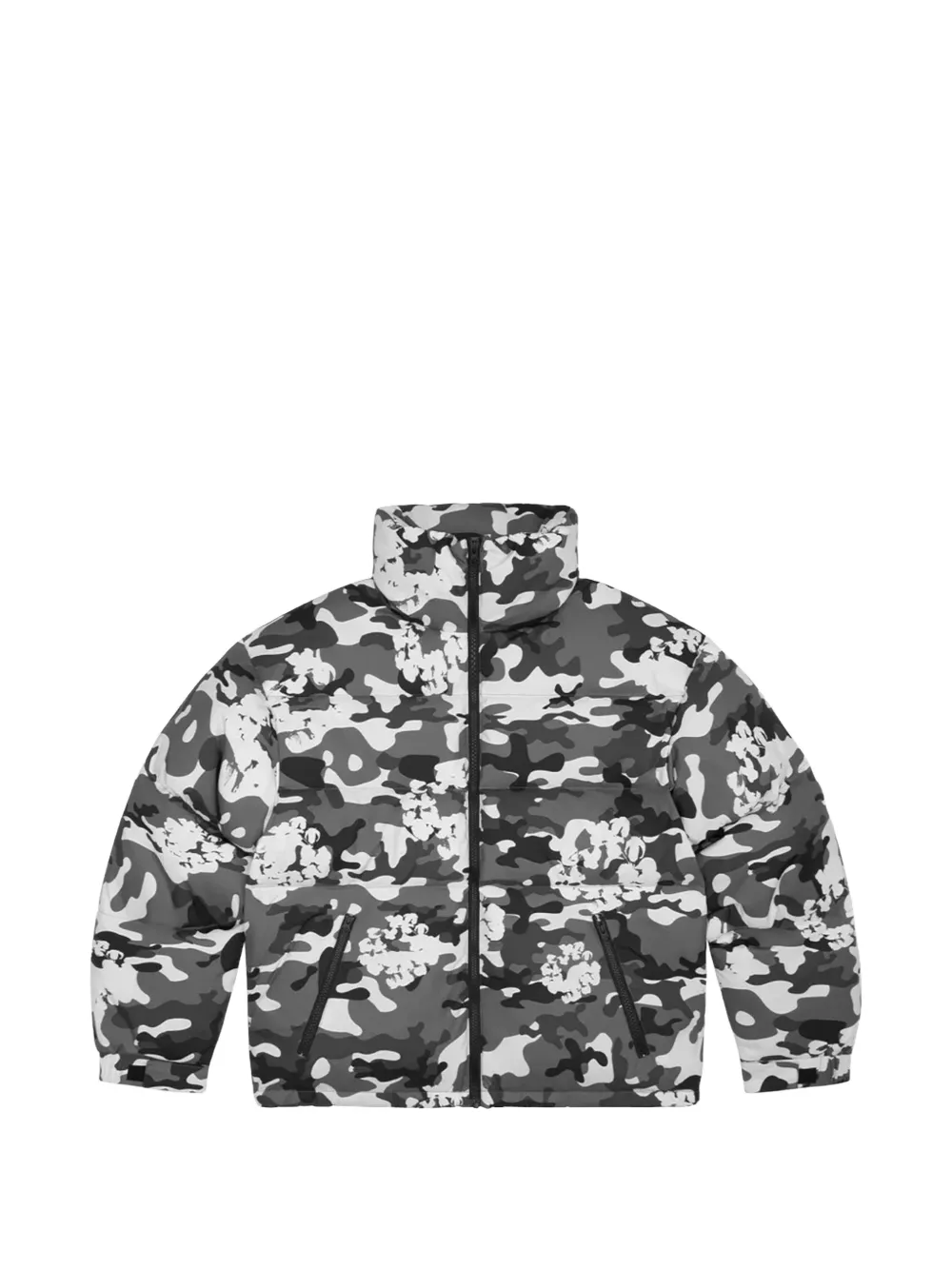 Denim Tears Cotton Wreath camo puffer jacket Grijs