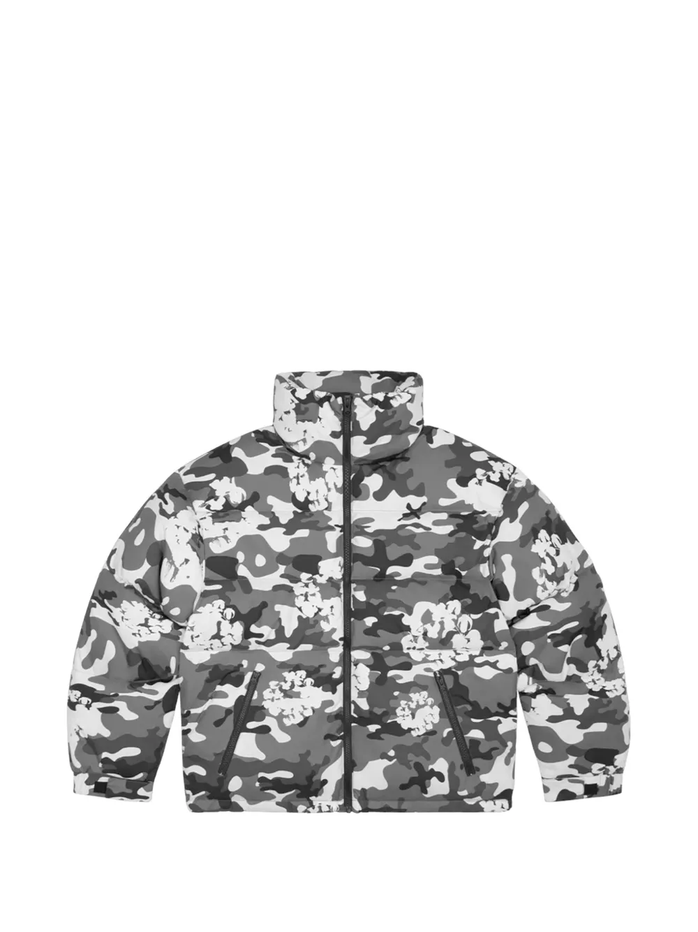 Denim Tears Cotton Wreath camo puffer jacket Grijs