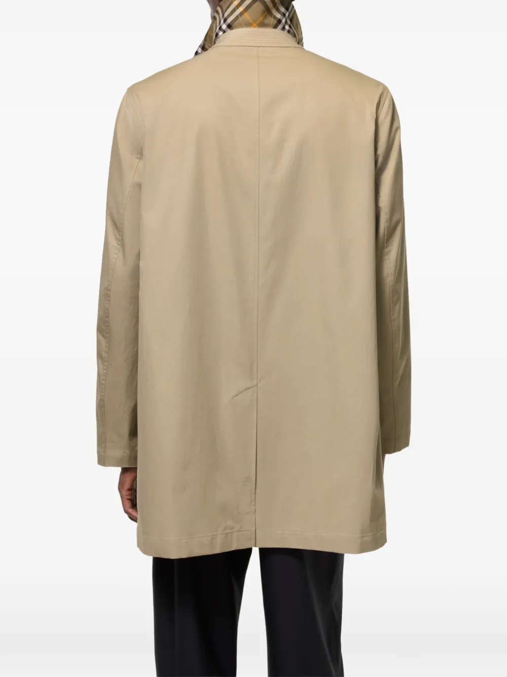 Burberry Meadowbank katoenen jas met enkele rij knopen Beige