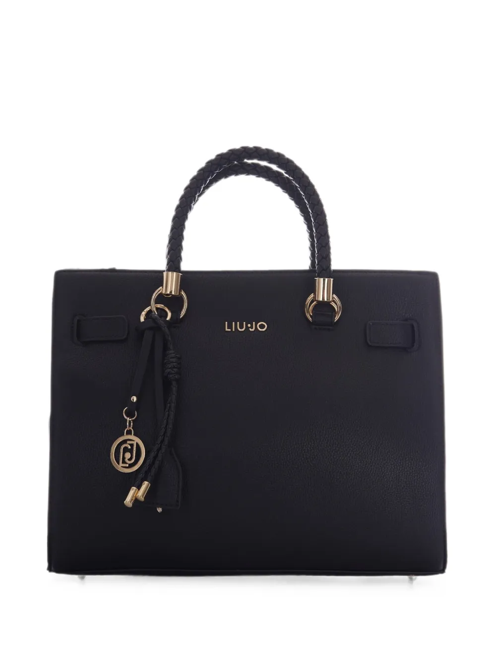LIU JO braided-handle logo-plaque shoulder bag - Schwarz