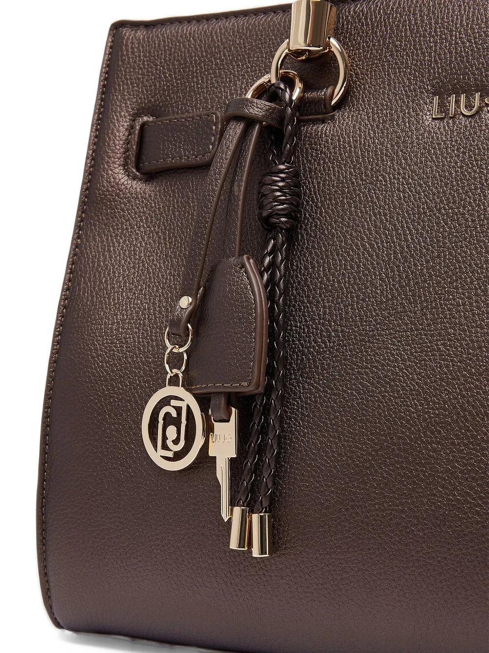 LIU JO Medium tas met logobedel Bruin