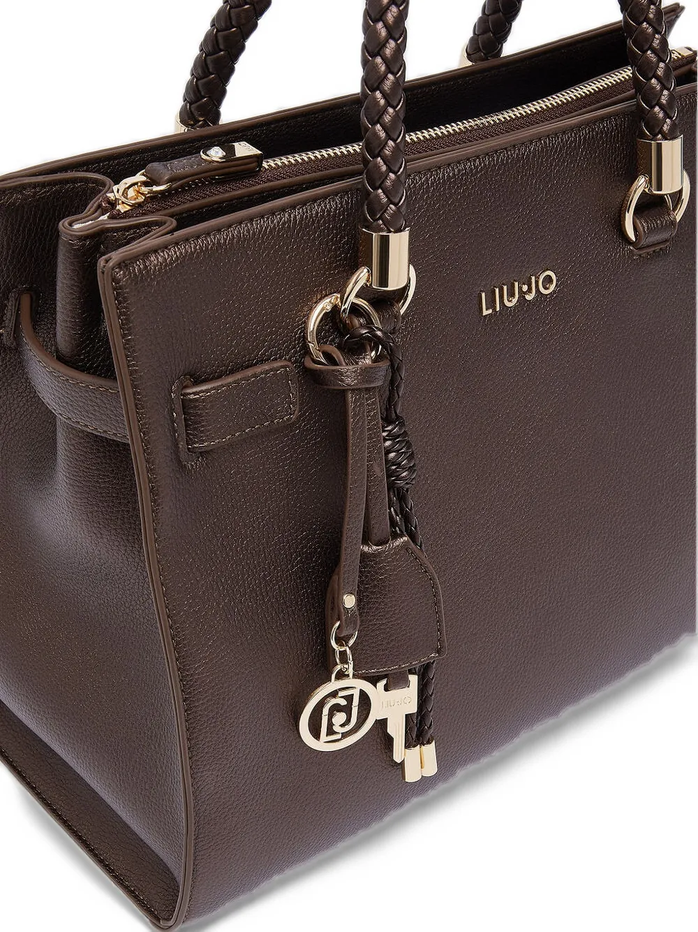 LIU JO Medium tas met logobedel Bruin