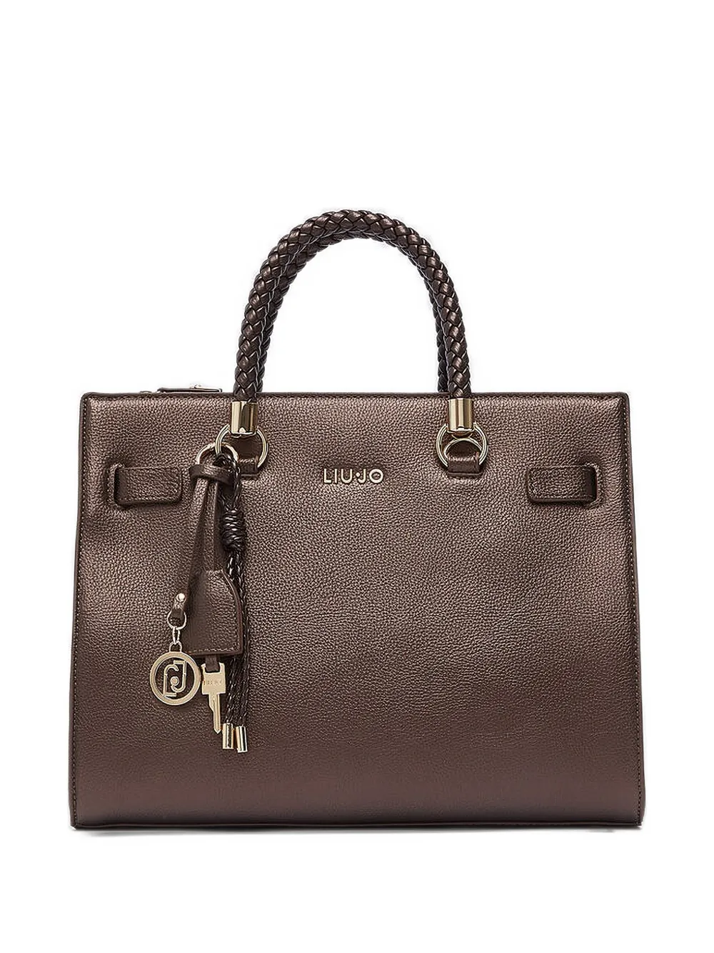 LIU JO medium logo-charm satchel bag - Marrone