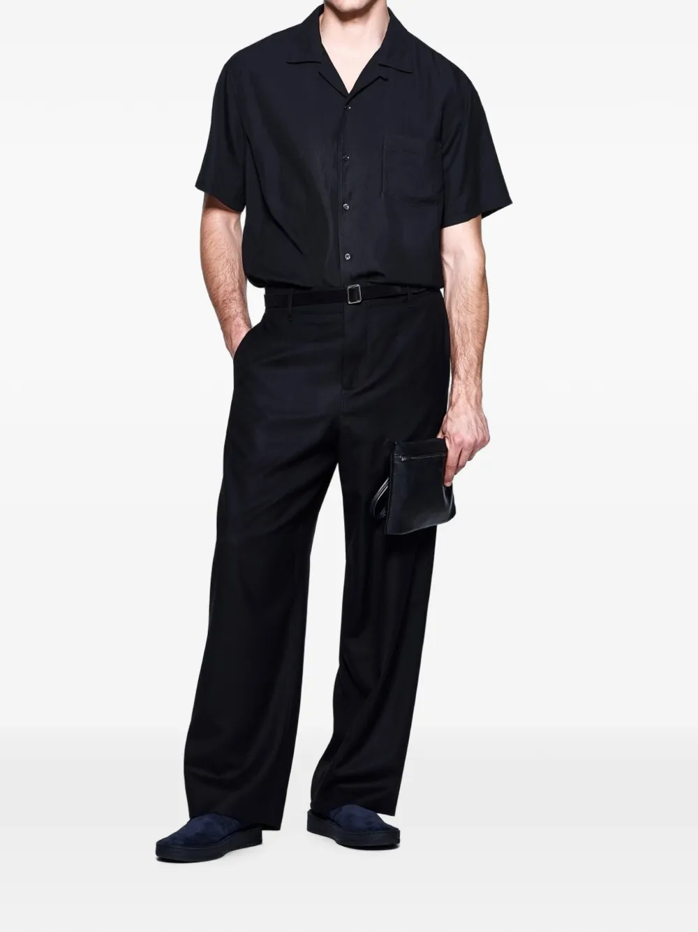 Giorgio Armani Overhemd met borstzak Zwart