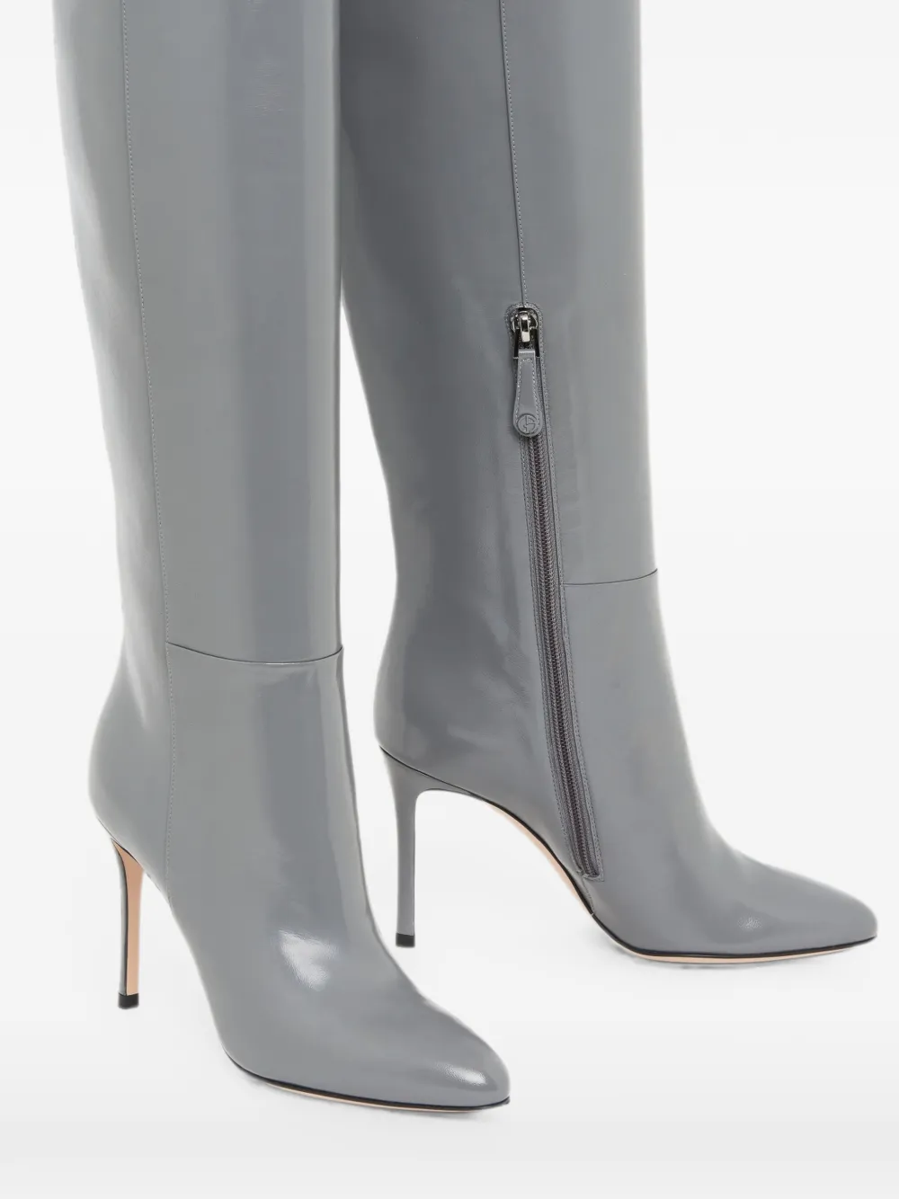Giorgio Armani pointed-toe knee-high boots Grijs