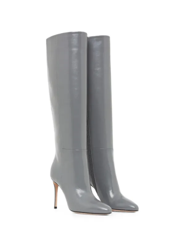 Giorgio Armani Pointed-toe Knee-high Boots in Grey