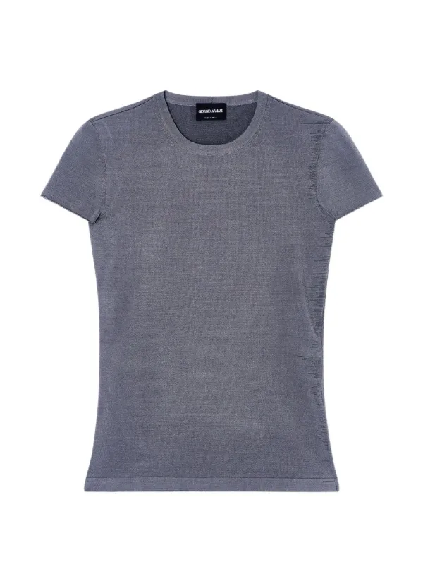 Giorgio Armani Crew-neck Short-sleeve T-shirt in Grey