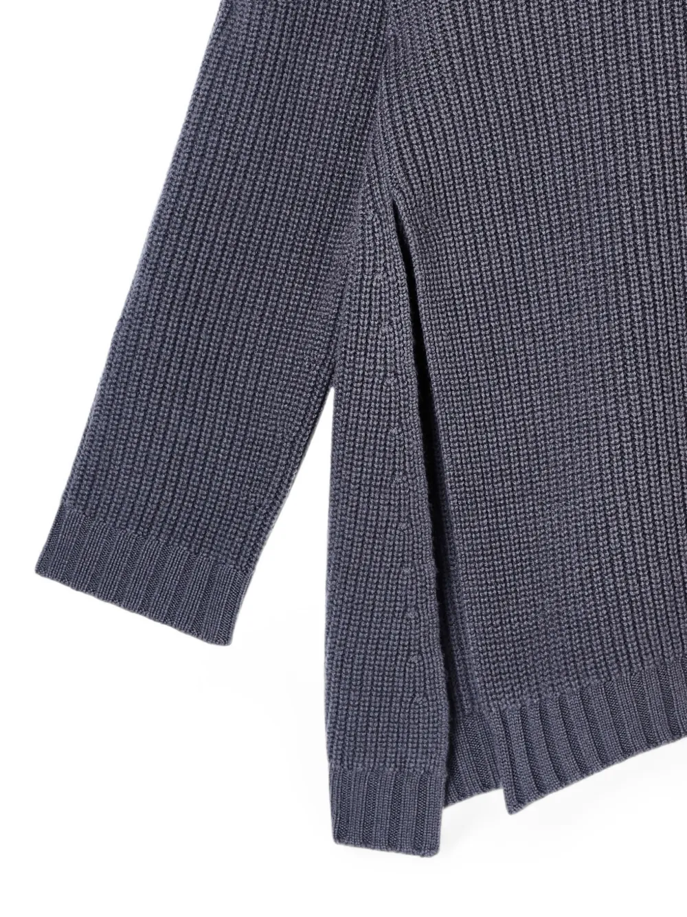 Giorgio Armani Asymmetrische ribgebreide trui Blauw