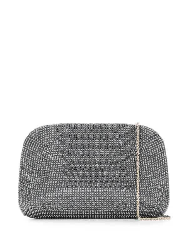 Giorgio Armani La Prima Satin and Rhinestone Clutch Bag in Grey