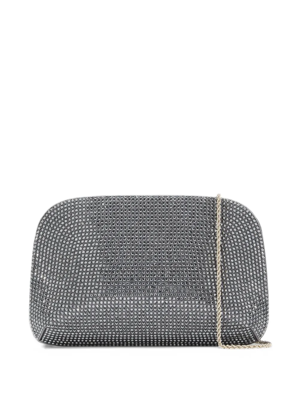Giorgio Armani crystal-embellished chain-strap clutch bag - Grigio