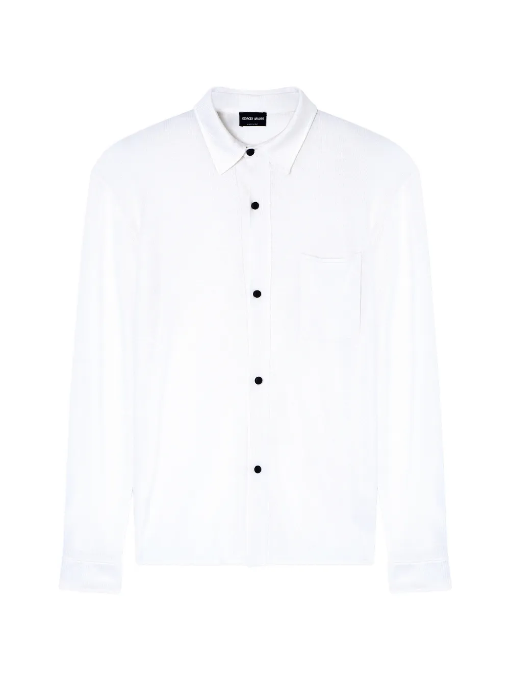 Giorgio Armani fine-knit chest-pocket shirt - Bianco