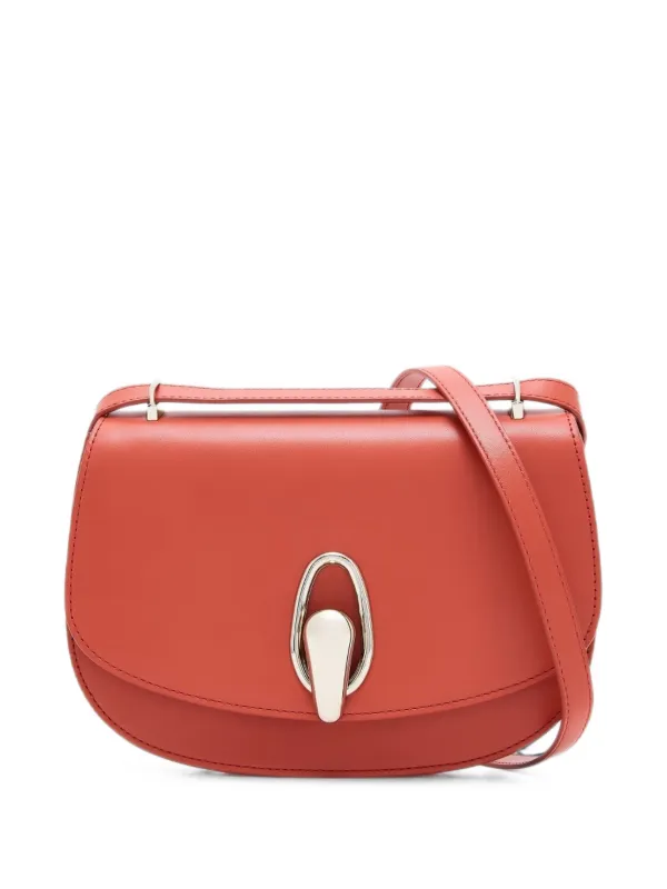 Giorgio Armani Leather Twist-lock Shoulder Bag in Orange