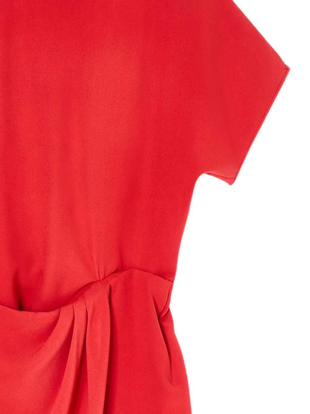 Giorgio Armani Gedrapeerde midi-jurk met korte mouwen Rood