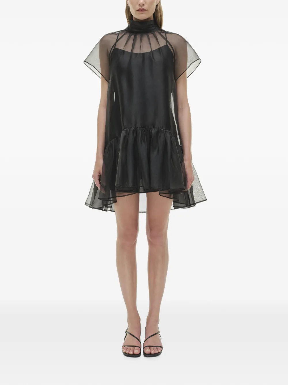 SIMKHAI Beaux organza mini-jurk Zwart
